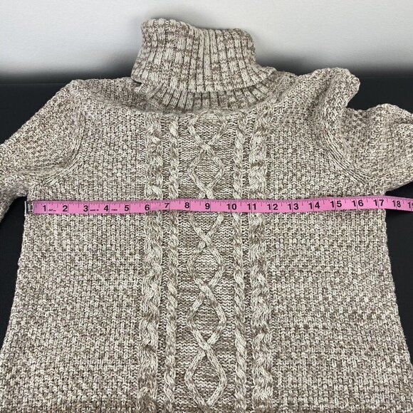 Banana Republic Factory Women's Turtleneck Sweater Size XS Oatmeal Tan Knit - Picture 5 of 7
